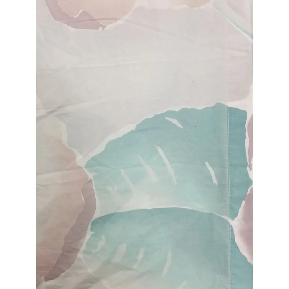 VINTAGE Rare Double FLORAL ALL OVER FLAT SHEET Purple Mod Big Flower wamsutta Gr